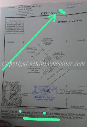 COTONOU SAINTE RITA, 351 M², TITRE FONCIER PERSONNEL